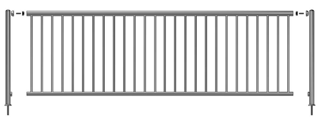 Vertical Straight End Post Set-50.8 (2 X Posts)