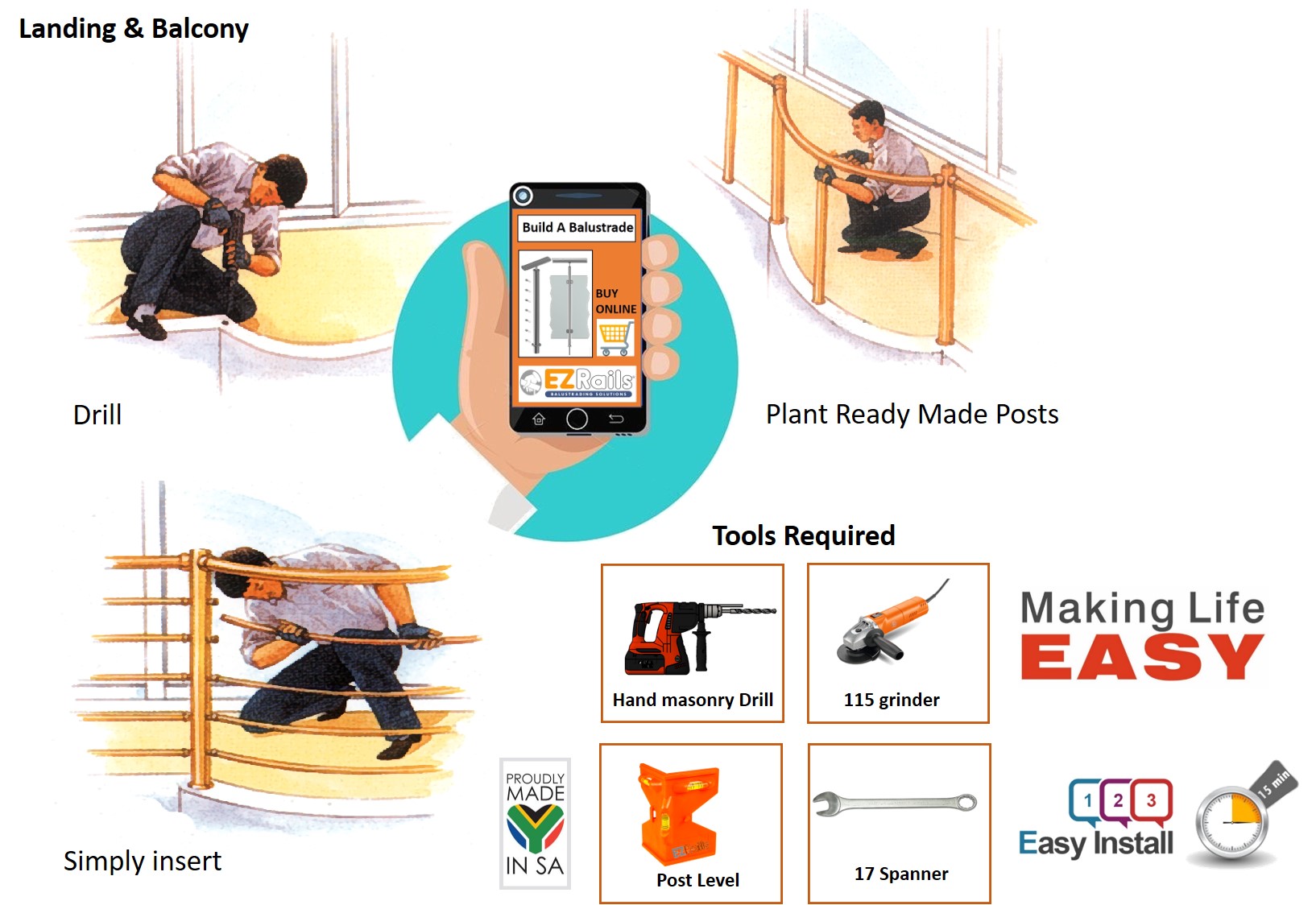 Ez Click Rails Affordable Balustrades - EZRails - % South Africa