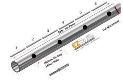 EZRails® Smart-Cut Cable Post System 6m Post system for Cable Stairs/ Landing & Balcony
