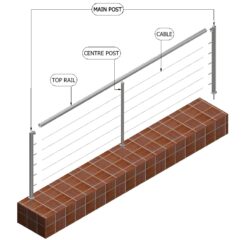 EZRails Premium Smart 6m Cut Post System - 38.1 x 6m Cable In-fills ...